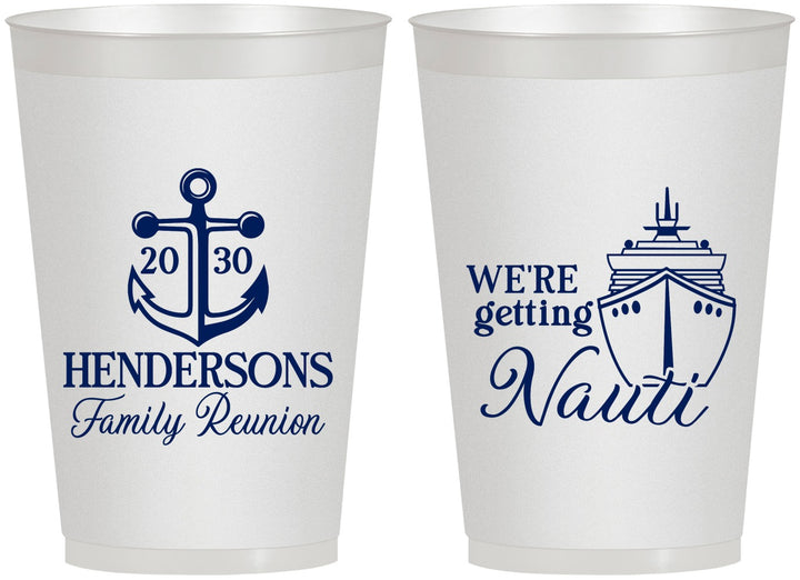 Personalized Family Reunion 12 oz Frosted Cups - Cruise Nautical | 160021