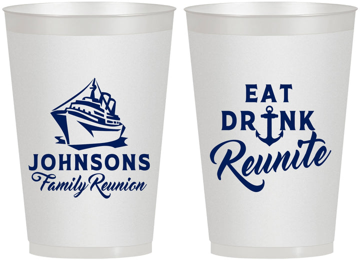 Personalized Family Reunion 12 oz Frosted Cups - Cruise Nautical | 160023