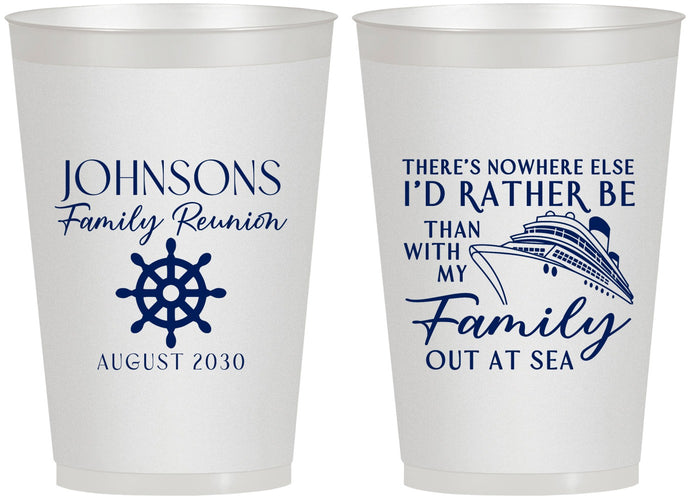 Personalized Family Reunion 12 oz Frosted Cups - Cruise Nautical | 160024