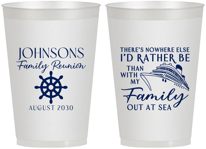 Personalized Family Reunion 12 oz Frosted Cups - Cruise Nautical | 160024