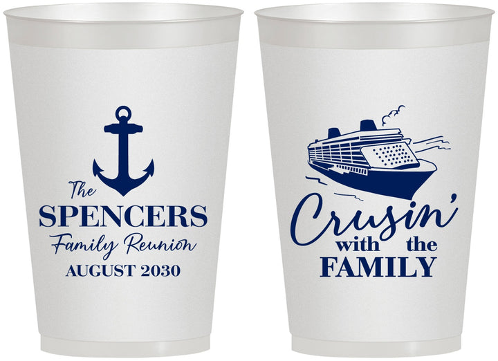 Personalized Family Reunion 12 oz Frosted Cups - Cruise Crusin | 160026