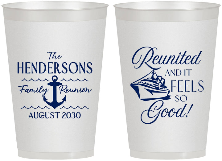 Personalized Family Reunion 12 oz Frosted Cups - Cruise Anchor | 160027