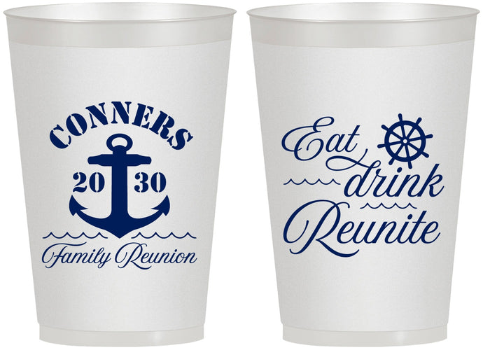 Personalized Family Reunion 12 oz Frosted Cups - Cruise Anchor | 160028