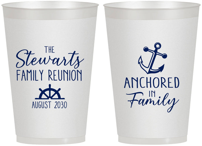 Personalized Family Reunion 12 oz Frosted Cups - Cruise Anchor | 160029
