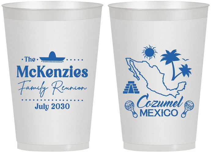 Personalized Family Reunion 12 oz Frosted Cups - Mexico | 160033