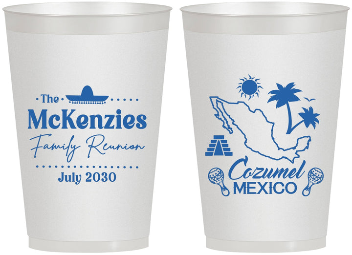 Personalized Family Reunion 12 oz Frosted Cups - Mexico | 160033