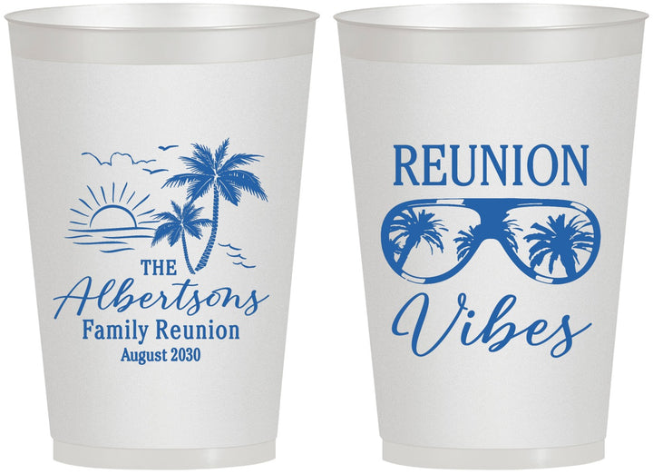 Personalized Family Reunion 12 oz Frosted Cups - Beach | 160034