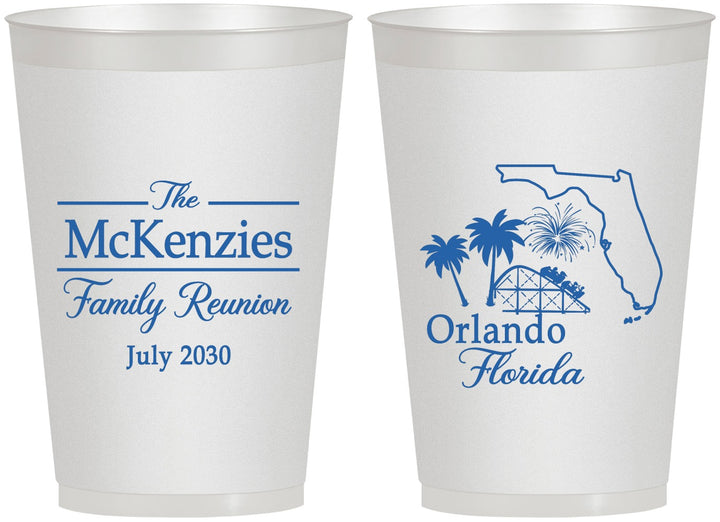 Personalized Family Reunion 12 oz Frosted Cups - Orlando Florida | 160035