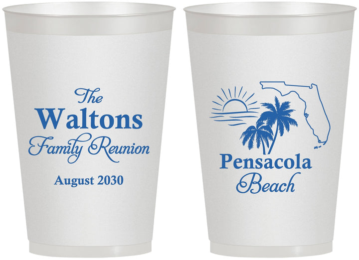 Personalized Family Reunion 12 oz Frosted Cups - Florida Beach | 160036