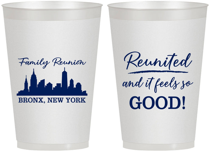 Personalized Family Reunion 12 oz Frosted Cups - New York | 160039