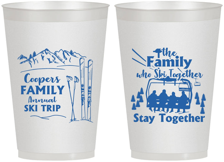 Personalized Family Reunion 12 oz Frosted Cups - Ski Trip | 160041