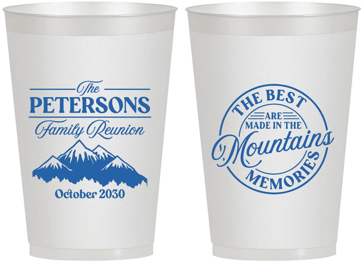 Personalized Family Reunion 12 oz Frosted Cups - Mountains | 160043