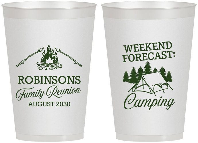 Personalized Family Reunion 12 oz Frosted Cups - Camping | 160044