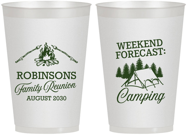 Personalized Family Reunion 12 oz Frosted Cups - Camping | 160044