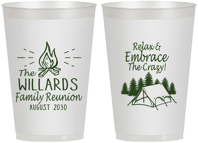 Personalized Family Reunion 12 oz Frosted Cups - Camping | 160045