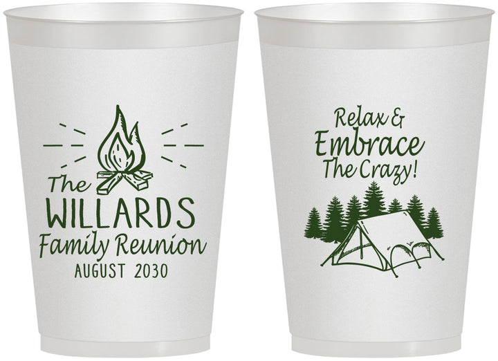 Personalized Family Reunion 12 oz Frosted Cups - Camping | 160045
