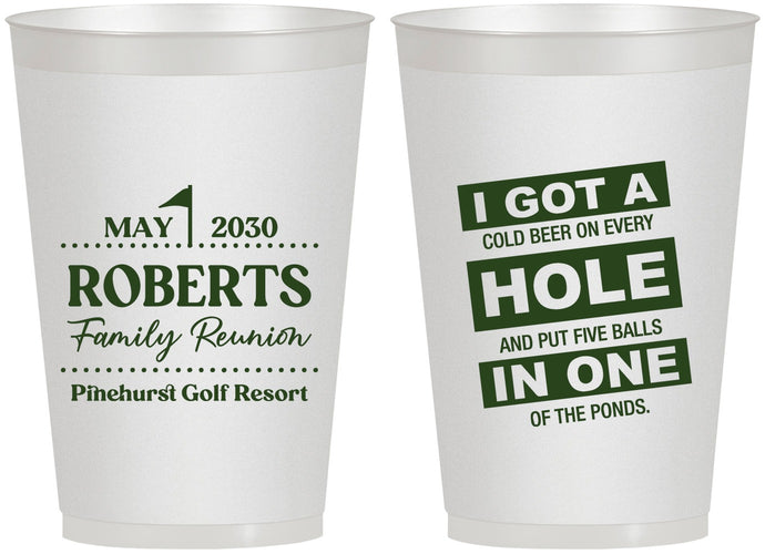 Personalized Family Reunion 12 oz Frosted Cups - Golf | 160049