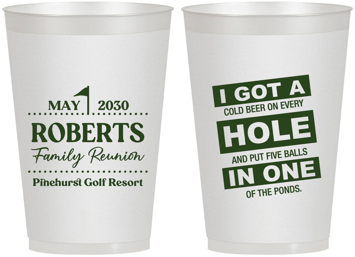 Personalized Family Reunion 12 oz Frosted Cups - Golf | 160049