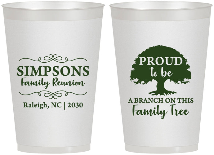 Personalized Family Reunion 12 oz Frosted Cups - Family Tree | 160050