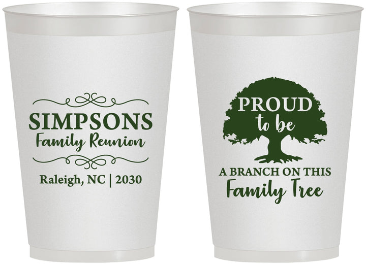 Personalized Family Reunion 12 oz Frosted Cups - Family Tree | 160050