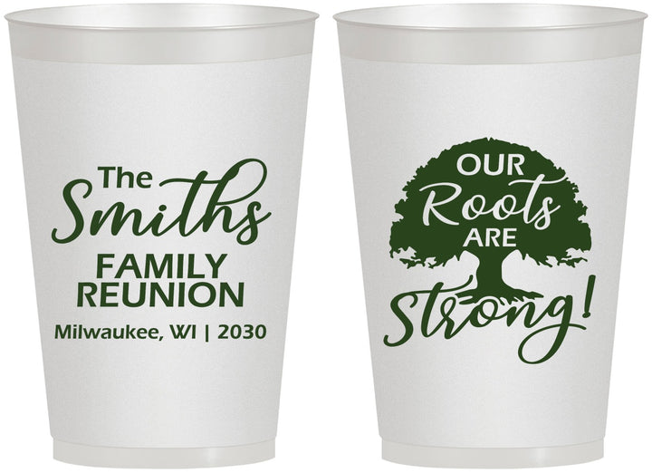 Personalized Family Reunion 12 oz Frosted Cups - Our Roots Are Strong | 160051