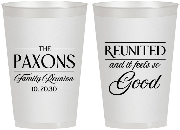 Personalized Family Reunion 12 oz Frosted Cups - Reunited Feels So Good | 160052