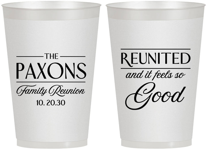 Personalized Family Reunion 12 oz Frosted Cups - Reunited Feels So Good | 160052