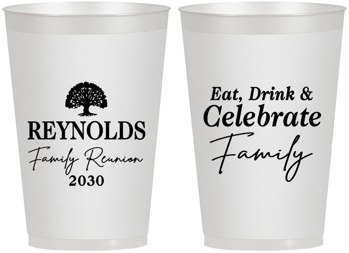 Personalized Family Reunion 12 oz Frosted Cups - Eat Drink Celebrate | 160053