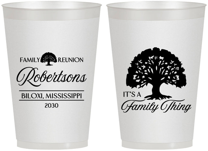 Personalized Family Reunion 12 oz Frosted Cups - Tree Family Thing | 160054