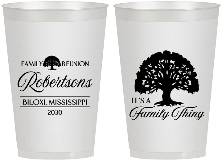 Personalized Family Reunion 12 oz Frosted Cups - Tree Family Thing | 160054