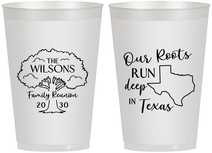 Personalized Family Reunion 12 oz Frosted Cups - Texas | 160055