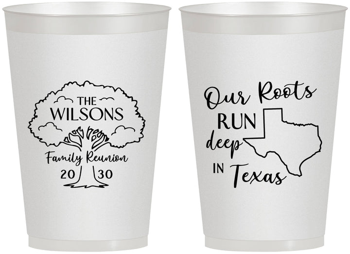 Personalized Family Reunion 12 oz Frosted Cups - Texas | 160055