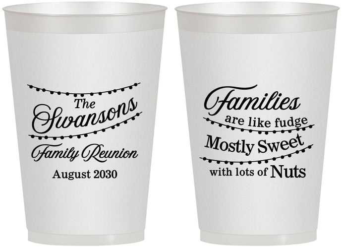 Personalized Family Reunion 12 oz Frosted Cups - String Lights | 160059