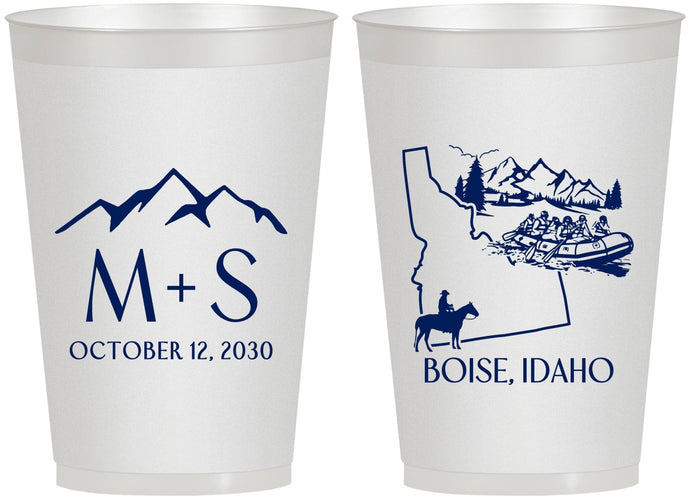 Personalized Wedding 12 oz Frosted Cups - Idaho | 161