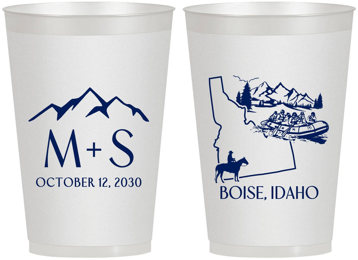 Personalized Wedding 12 oz Frosted Cups - Idaho | 161