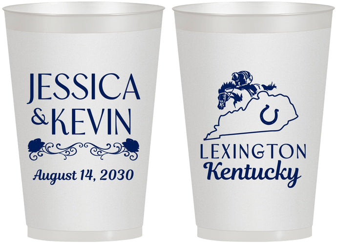 Personalized Wedding 12 oz Frosted Cups - Kentucky | 166