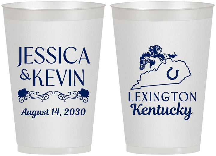 Personalized Wedding 12 oz Frosted Cups - Kentucky | 166