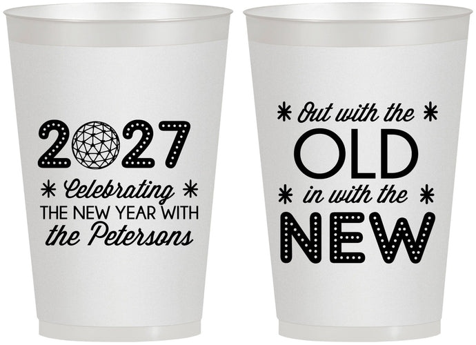 Personalized New Years 12 oz Frosted Cups - 2027 Out With The Old | 170000