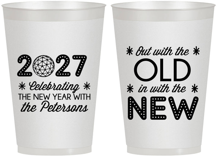 Personalized New Years 12 oz Frosted Cups - 2027 Out With The Old | 170000