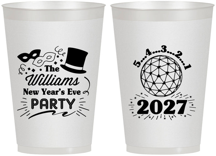 Personalized New Years 12 oz Frosted Cups - 2027 Ball | 170005