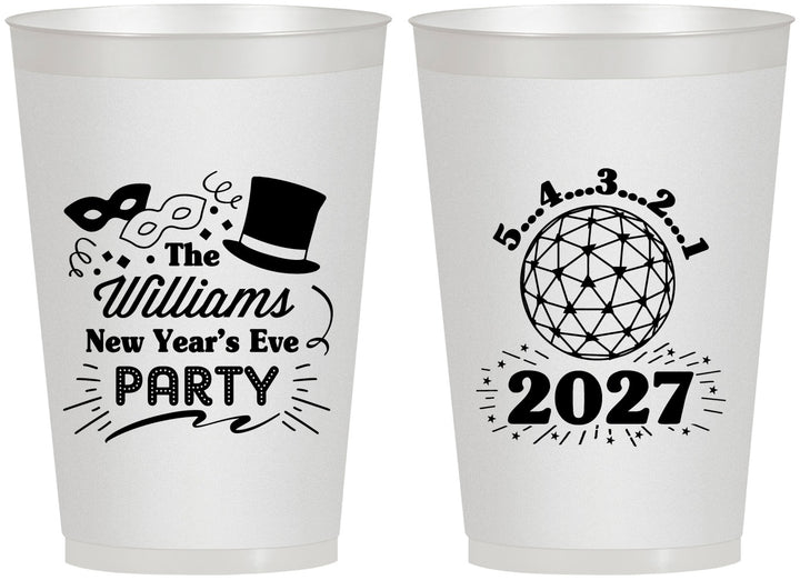 Personalized New Years 12 oz Frosted Cups - 2027 Ball | 170005