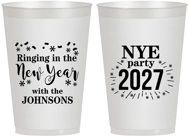 Personalized New Years 12 oz Frosted Cups - 2027 Ringing In | 170013
