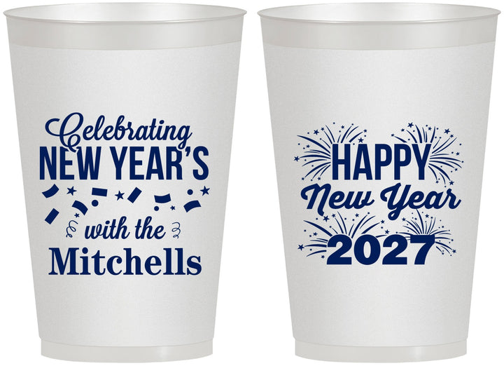 Personalized New Years 12 oz Frosted Cups - 2027 Nye Confetti | 170015