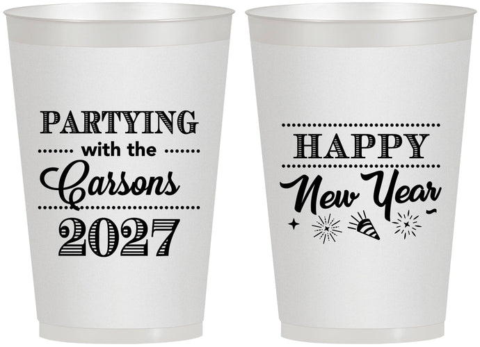 Personalized New Years 12 oz Frosted Cups - 2027 Nye | 170016
