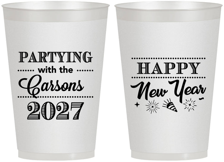 Personalized New Years 12 oz Frosted Cups - 2027 Nye | 170016