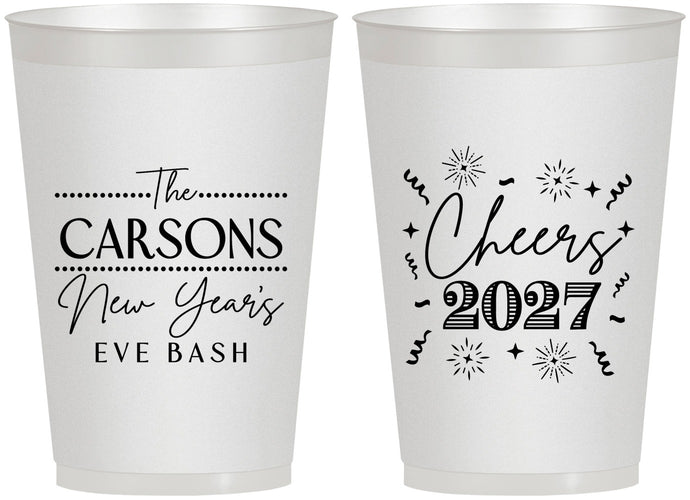 Personalized New Years 12 oz Frosted Cups - 2027 Cheers | 170018
