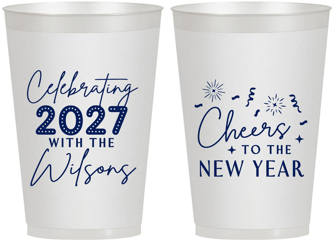 Personalized New Years 12 oz Frosted Cups - 2027 Cheers | 170019