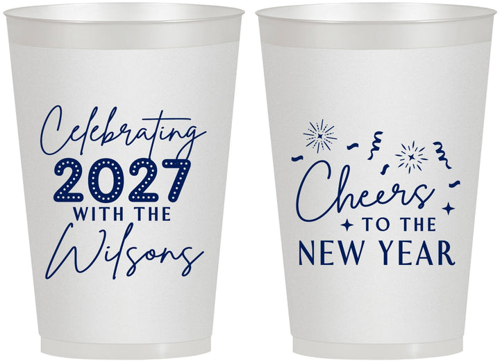 Personalized New Years 12 oz Frosted Cups - 2027 Cheers | 170019
