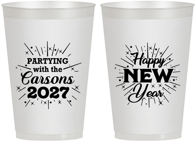 Personalized New Years 12 oz Frosted Cups - 2027 Nye | 170020