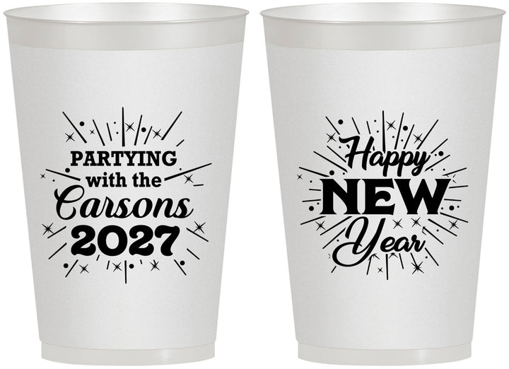 Personalized New Years 12 oz Frosted Cups - 2027 Nye | 170020